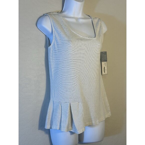 BLUE CANOE Organically Grow Cotton Pleat Tank Size Small Striped - Picture 3 of 10